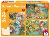 Puzzle 3x24 Dinozaury