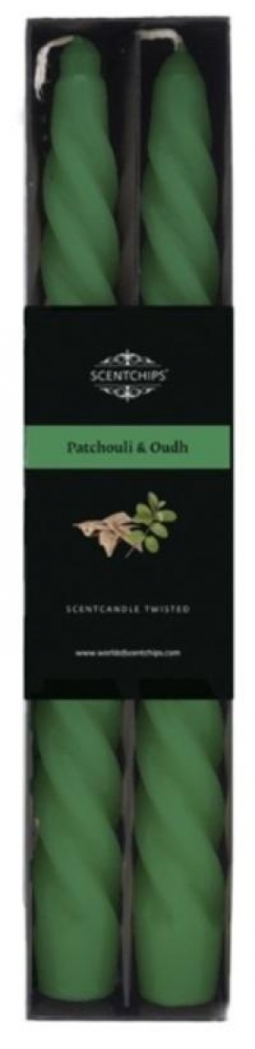 Świeca stołowa zakręcona Jasmine & Patchouli 2szt