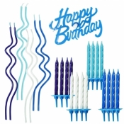 Zestaw świeczek urodzinowych niebieski