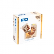 Puzzle drewniane w kształcie kostki - Dzikie safari (1918)