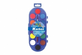 Farby akwarelowe plastic box 12 kolorów KARBON