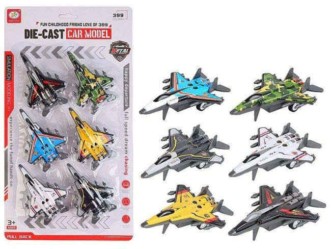 <img src='https://webimage.pl/pics/651/3/d5901271623651.jpg' style='height:440px' /> Samolot myśliwec metalowy 6szt