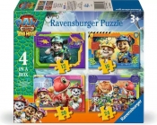 Ravensburger, Puzzle 4w1: Psi Patrol i dinozaury (12004365)