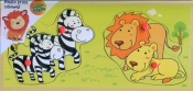 Układanka drewniana z pinezkami Zebry i lwy 4 elementy (1569653)
