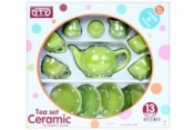 Zestaw do herbaty ceramiczny zielony 13el
