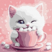 Malowania po numerach - Kakao dla kota 30x30cm