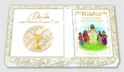Pamiątka I Komunii Świętej Zestaw Pamiątka / Biblia / Torba prezentowa (Uszkodzone opakowanie)