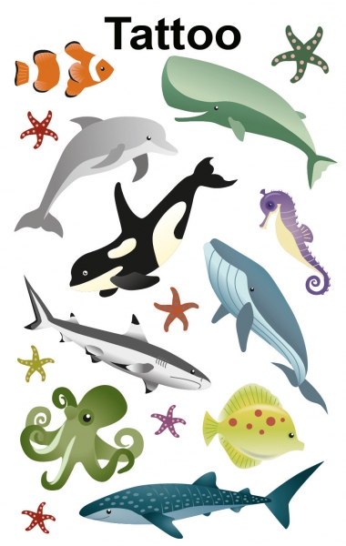 Tatuaże dla dzieci Z Design - Zwierzęta morskie (56765) 