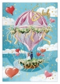 Karnet B6 ślubny pionowy z kieszonką - balon