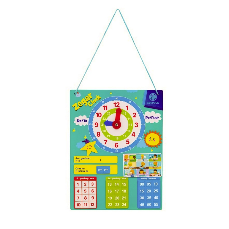 <img src='https://webimage.pl/pics/654/8/d5901137238654.png' style='height:440px' /> Magnetyczny zestaw do nauki zegara, 48 el.