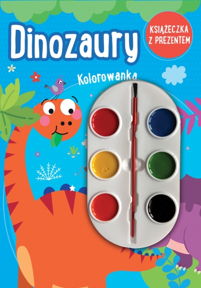 Dinozaury. Kolorowanka (książeczka z prezentem - farbki)