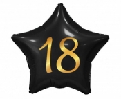 Balon foliowy B&C 18 gwiazda czarna nadruk złoty