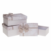 Pudełko prezentowe z kokardą 3szt marmur ROZETTE