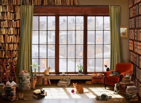 Puzzle 1000: Koty w oknie (1065)