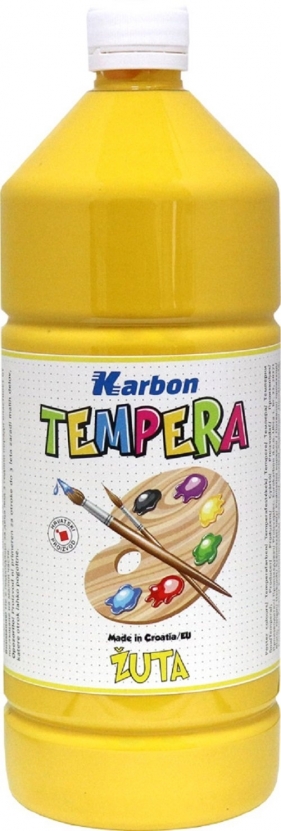 Farba tempera w butelce KARBON 550ml. Żółty