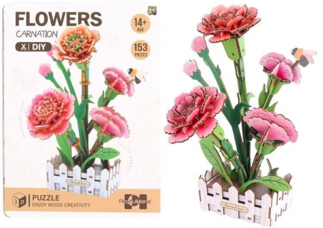 <img src='https://webimage.pl/pics/657/2/d5903943012657.jpg' style='height:440px' /> Puzzle 3D drewniane kwiaty goździki