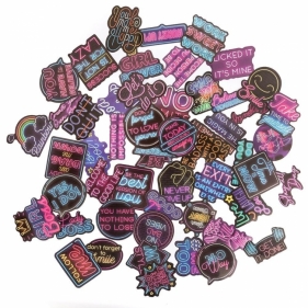 Naklejki winylowe neon motywacyjne 5-8cm 50szt