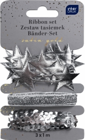 Zestaw tasiemek 2x2m Satin Gold - srebrne