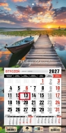 Kalendarz 2027 jednodzielny mini z magnesem - Mazury