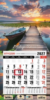 Kalendarz 2027 jednodzielny mini z magnesem - Mazury