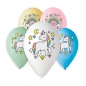 Balon gumowy Godan Premium Hel jednorożec i tęcza 5 szt. mix 330 mm (GS120/JIT)