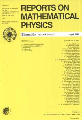Reports on Mathematical Physics 63/2 2009