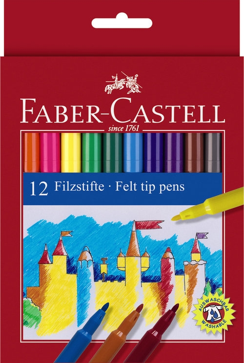 Flamastry Zamek Faber-Castell, 12 kolorów (554212 FC)