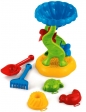 Komplet do piasku - Młynek + łopatka + grabki + 3 foremki