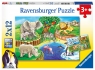 Ravensburger, Puzzle 2w1: Zwierzęta w Zoo (7602) Wiek: 3+