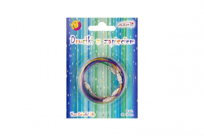 Druciki kolorowe z zapięciem 15cm 8szt