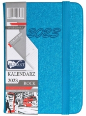 Kalendarz 2023 A7 tyg. Rock niebieski ELEFANT