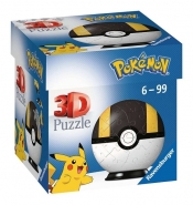 Ravensburger, Puzzle 3D: Kula Pokeball Pokemon - czarna (790201)