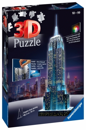 Ravensburger, Puzzle 3D 216: Empire State Building nocą (125661)