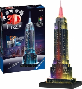 Ravensburger, Puzzle 3D 216: Empire State Building nocą (125661)