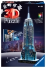 Ravensburger, Puzzle 3D 216: Empire State Building nocą (125661) Wiek: