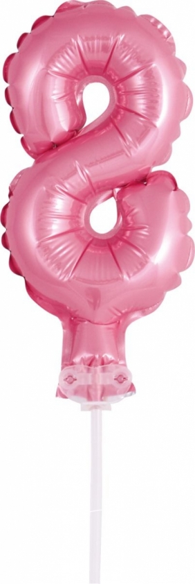 Balon foliowy Godan różowy 13 cm cyfra 8 (BC-5RO8)