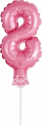 Balon foliowy Godan różowy 13 cm cyfra 8 (BC-5RO8)