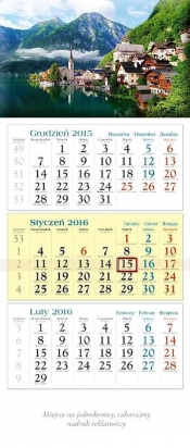 Kalendarz 2016 KT 16 Widok trójdzielny