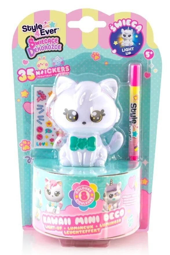 Świecące dekorożce DIY Kotek z kokardką