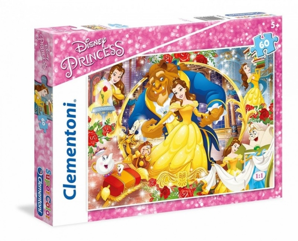 Puzzle SuperColor 60 Disney Princess Piękna i Bestia (26966)
