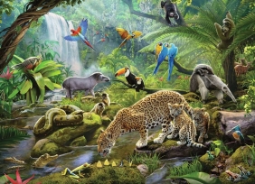 Ravensburger, Puzzle 60: Zwierzęta z lasu tropikalnego (05166)