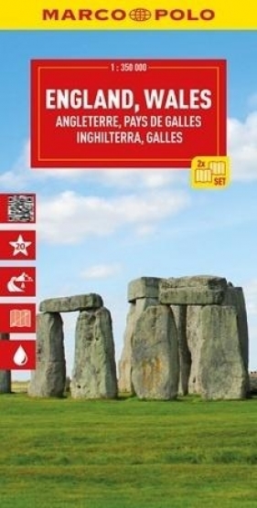 Mapa drogowa Anglia, Walia 1:350 000 - Opracowanie zbiorowe