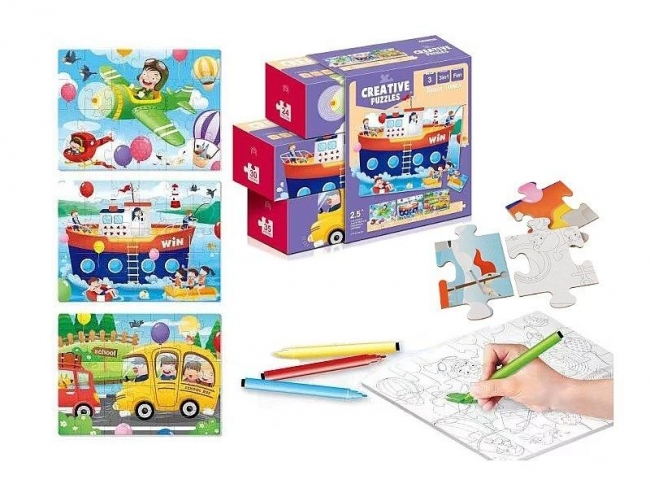 Puzle do kolorowania MIX