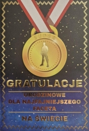 Karnet Urodziny medal męskie