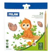 Kredki ołówkowe MILAN NATURAL 212FSC sześciokątne, 24 kolory (07221224FSC)