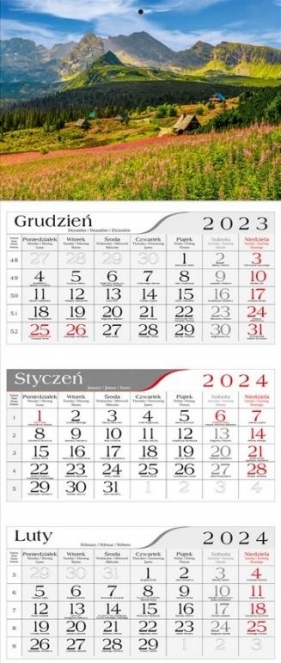Kalendarz 2024 Trójdzielny Hala gąsienicowa