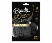 Balony Beauty&Charm pastelowe czarne 5szt