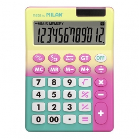 Milan, kalkulator 12-cyfrowy Sunset - żółto-różowy (151812SNPBL)
