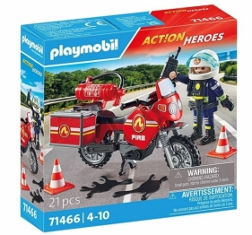 Zestaw z figurką Action Heroes 71466 Motocykl straży pożarnej na miejscu wypadku (71466)