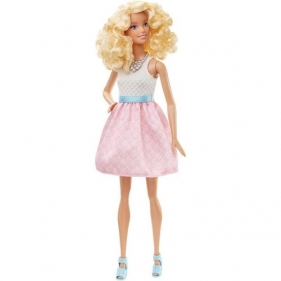 Barbie Fashionistas Lalka w białoróżowej sukience